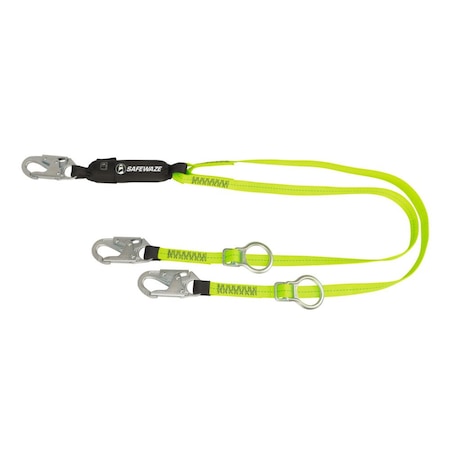 Safewaze Lanyard, 6 ft. Length, Snap Hook, Steel FS456